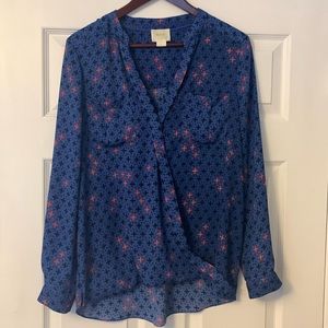 Maeve from Anthropologie, Faux Wrap Top